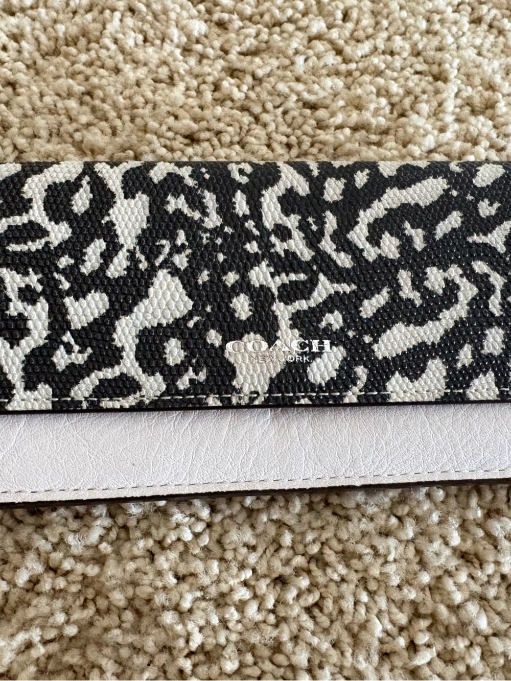 Coach Black and White Animal Print leather wallet